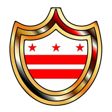 Washington DC State Flag Shield Spoof Stock Illustration
