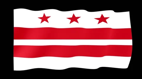 Washington-DC-State flag.  Waving PNG. Stock Footage 58395852