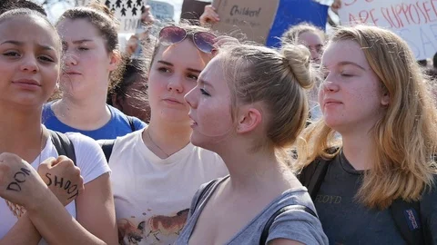   Washington DC Students Protest for Gun Control  Stock Footage 86181336