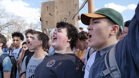   Washington DC Students Protest for Gun Control  Stock Footage 86181337