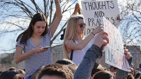   Washington DC Students Protest for Gun Control  Stock Footage 86181340