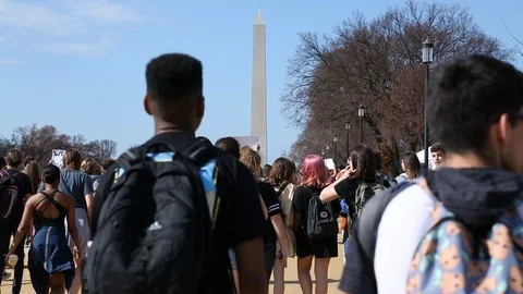   Washington DC Students Protest for Gun Control  Stock Footage 86181341