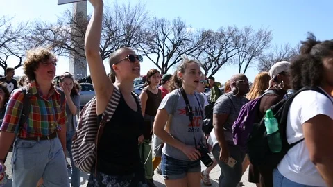   Washington DC Students Protest for Gun Control  Stock Footage 86181348