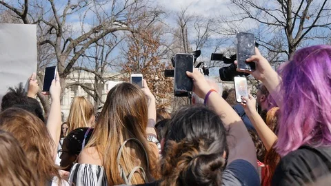   Washington DC Students Protest for Gun Control  Stock Footage 86181351