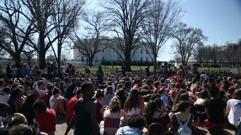   Washington DC Students Protest for Gun Control  Stock Footage 86181354