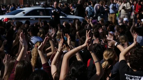   Washington DC Students Protest for Gun Control  Stock Footage 86181357