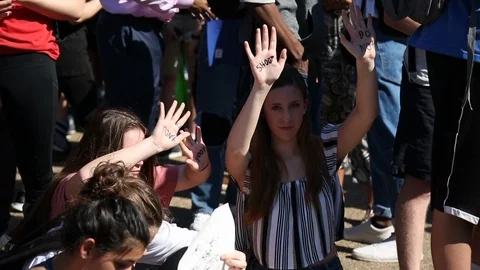   Washington DC Students Protest for Gun Control  Stock Footage 86181375