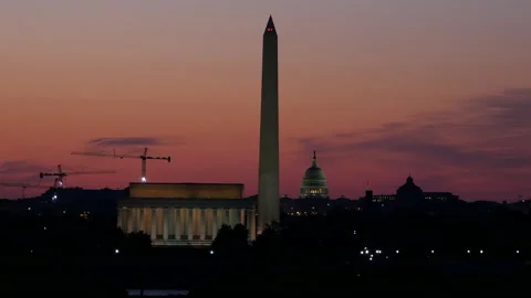 Washington DC Sunrise Stock Footage 130897638