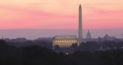 Washington, DC at sunrise Stock Footage