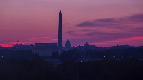 Washington DC Sunrise Time Lapse Video stock 42432459