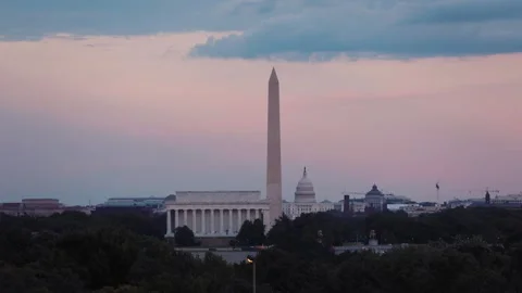 Washington, DC sunset Stock Footage 137991578