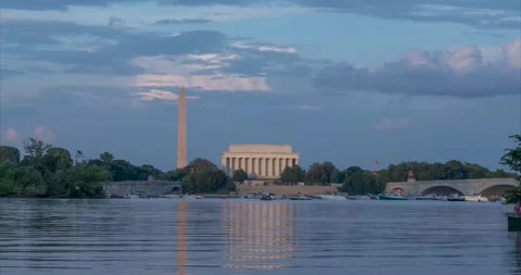 Washington DC Sunset Timelapse along Potomac River Video stock 246606920