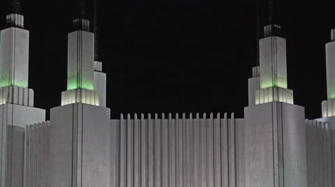 Washington DC Temple LDS Mormon night beautiful zoom 4K 079 Stock Footage 50021055