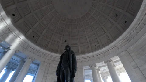 Washington, DC Thomas Jefferson memorial statue low angle Stock Footage 252772807