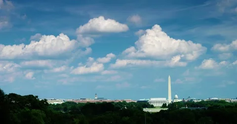 Washington DC Timelapse Wide Framed Wide Right with Clouds Vidéo 66517747