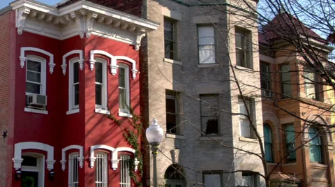 Washington DC Town Homes Stock Footage 38877689