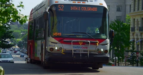 Washington D.C. traffic, Metro Buses and cars with sound. Stock Footage 138697196