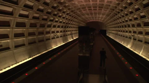 Washington DC underground lite rail stops Stock Footage 41253985