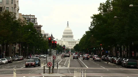 Washington D.C. US Capitol Building American Democracy Time-lapse Zoom Vídeos de archivo 32278543