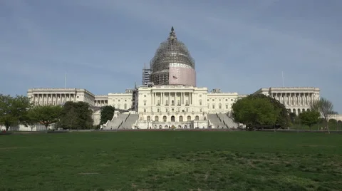 Washington DC US Capitol Building from front lawn fast 4K 051 Stock Footage 49970335