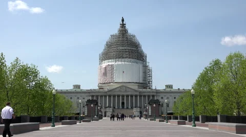 Washington DC US Capitol building walking to entrance 4K 030 Stock Footage 50173531