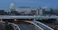 Washington D.C. Us Congress Building Cars Traffic on Crowded Highway Dusk in USA 4k or 4k+ Resolution