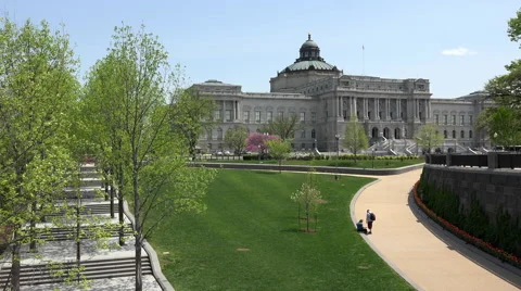 Washington DC US Library Of Congress from Capitol 4K Stock Footage 50150255