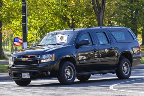 Washington DC, USA 11-06-2020: Armor plated Chevrolet Suburban with US presid Stock Photos