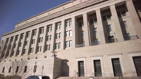 Washington DC, USA 11-29-2020:  the US Department of the Interior. Stock Footage 144291951