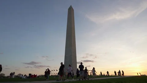 Washington DC, USA - April 04, 2026: Washington Monument, United States at .. Stock Footage 336593385
