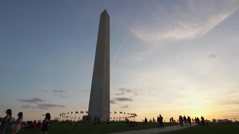 Washington DC, USA - April 04, 2026: Washington Monument, United States at .. Stock Footage 336593387