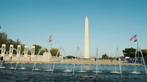 Washington DC, USA, October 2017: Washington monument in DC, in the foreground Stock Footage 83174001