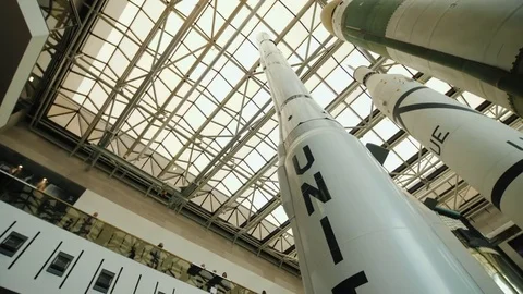 Washington DC, USA, October 2017: Huge exhibits in National Air and Space Museum Stock Footage 83237104