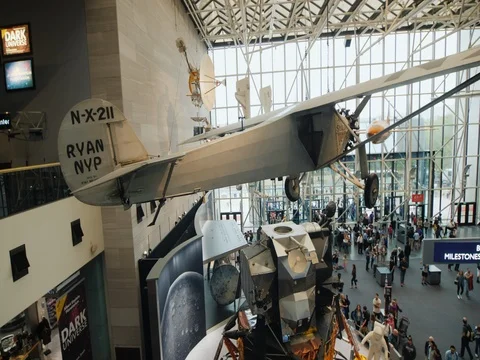 Washington DC, USA, October 2017: Aircraft and other large-scale exhibits in Stock Footage 83262858