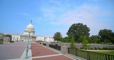 Washington D.C., Wide angle pan from Capitol to Supreme Court. Stock Footage 138705112
