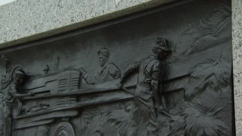 Washington DC World War II Memorial Stock Footage 123848478