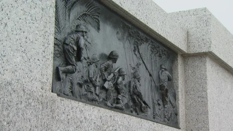 Washington DC World War II Memorial Stock Footage 123849978