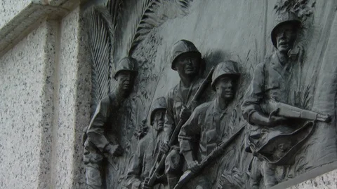 Washington DC World War II Memorial Stock Footage 123851006