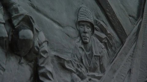 Washington DC World War II Memorial Stock Footage 123860716