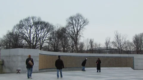 Washington DC World War II Memorial Stock Footage 123865403