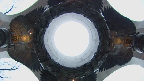 Washington DC World War II Memorial Stock Footage 123868600
