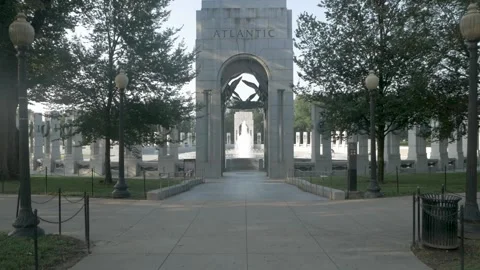 Washington DC World War II Memorial Fountain Atlantic Historic Park FHD 스톡 동영상 166330943