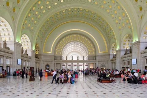 WASHINGTON D.C.,USA - AUGUST 17,2016 : The interior of Union Station, the histor Stock Photos