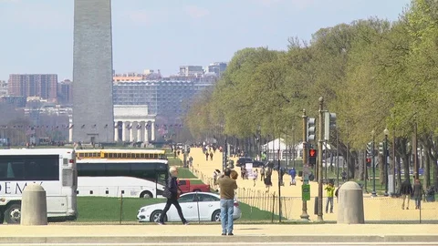 Washington D.C.USA - Pedestrian traffic on the walking path Vídeo Stock 88645120