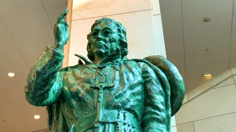 Washington. December 29 2019. The statue of Eusebio Francisco Kino, S.J. at the 스톡 동영상 143632550