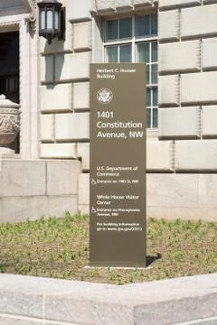 WASHINGTON, DISTRICT OF COLUMBIA - APRIL 14: View of the Herbert Hoover Building Stock Photos