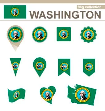 Washington Flag Collection Stock Illustration