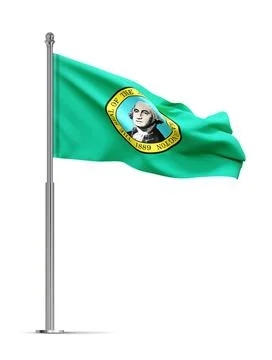 Washington flag isolated on white background. US state Stock Illustration