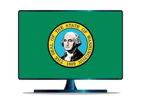 Washington Flag TV Stock Illustration