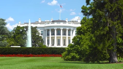 Washington - Fountain in The White House Stock Footage